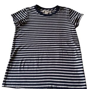 Rivet & Thread - Navy Striped Women's Short Sleeve Tee - XXS